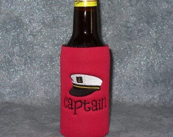 Beer Beverage Holder, Captain, Slim Can Cozy