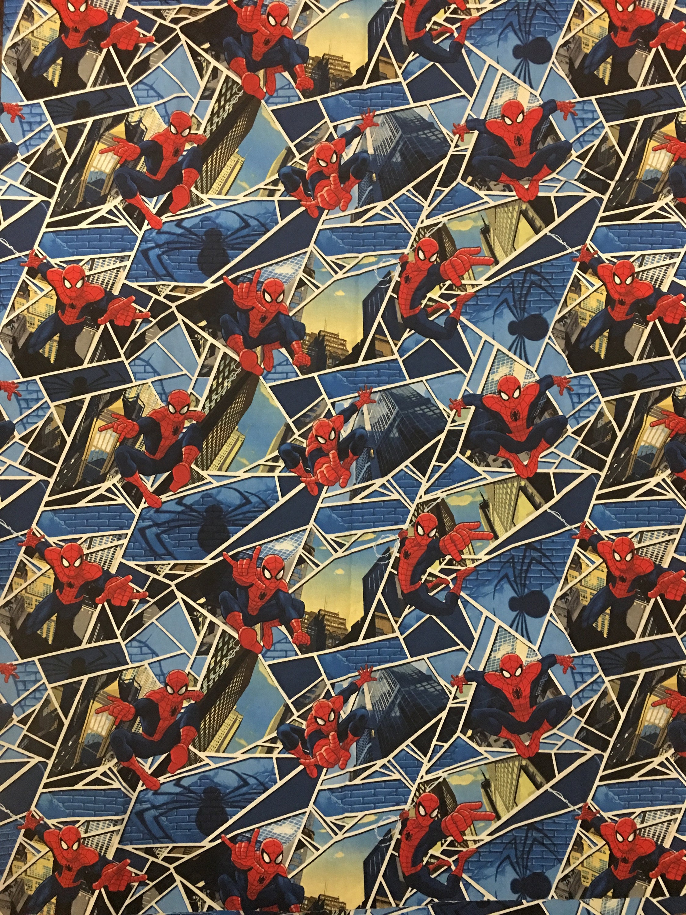 Spiderman designer cotton fabric SpiderMan Panes MARVEL Comics by Springs from anamgifts on