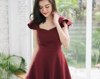 Dark Red Cocktail Dress