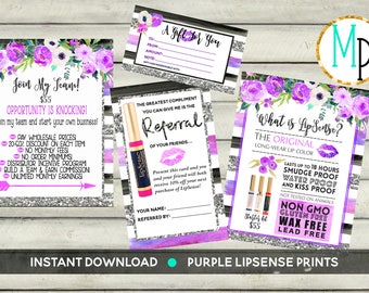 INSTANT DOWNLOAD LipSense Printables Gold foil black stripes