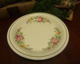 Homer Laughlin Kitchen Kraft Oven Serve Pie Plate, Spring Wreath Pattern (T)