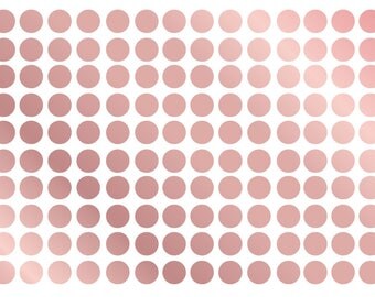 Rose Gold Metallic Polka Dot Wall Decal Nursery Kids Room Peel and Stick Circle Sticker Wedding Removable Reusable Choose Size and Color