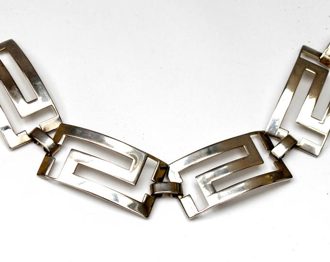 Sterling Panel link Bracelet - Silver Modernistic rectangle - abstract mod bangle