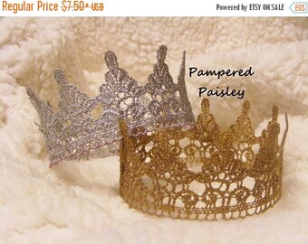 Birthday sale Lace Crowns, Crown Cake Topper, Birthday Crown, Custom size crown, Newborn Crown, boy crown, girl crown, Photo Prop Crown, Bab