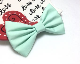 Mint Hair Bow, Hair Bows For Girls, Mint Hairbow, Kawaii Bow, Hair Bows For Women, Baby Bows, Mint fabric, Fabric Hair Bow, Big Bow