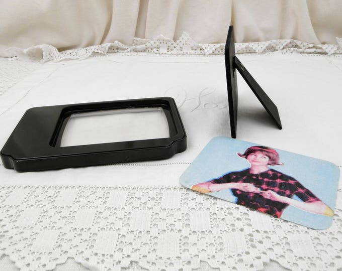 Vintage 1960s Television Screen Picture Frame made of Metal, Retro TV Easel Standing Photo Frame, 1970s Home Interior Decor from France