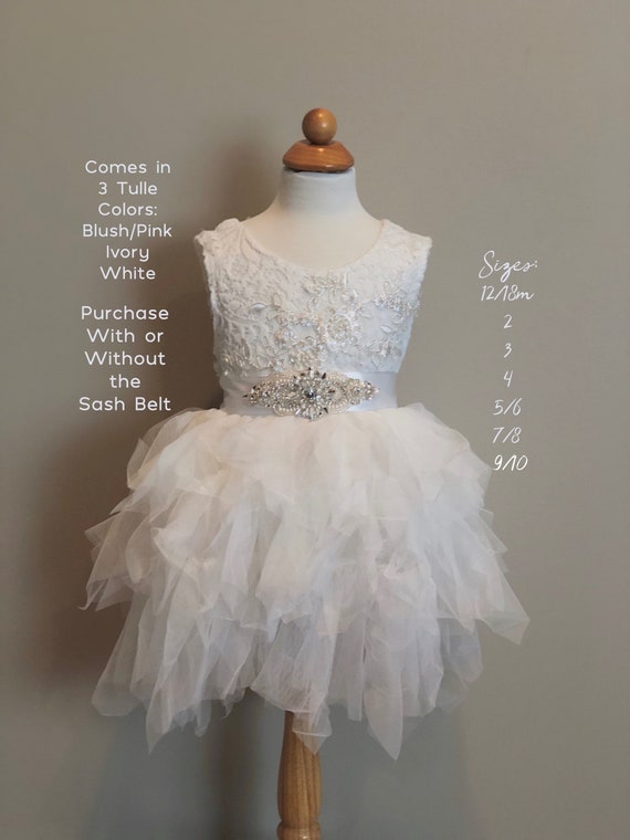 White Flower Girl Dress, Ivory Flower Girl Dress, Flower Girl Dress ...