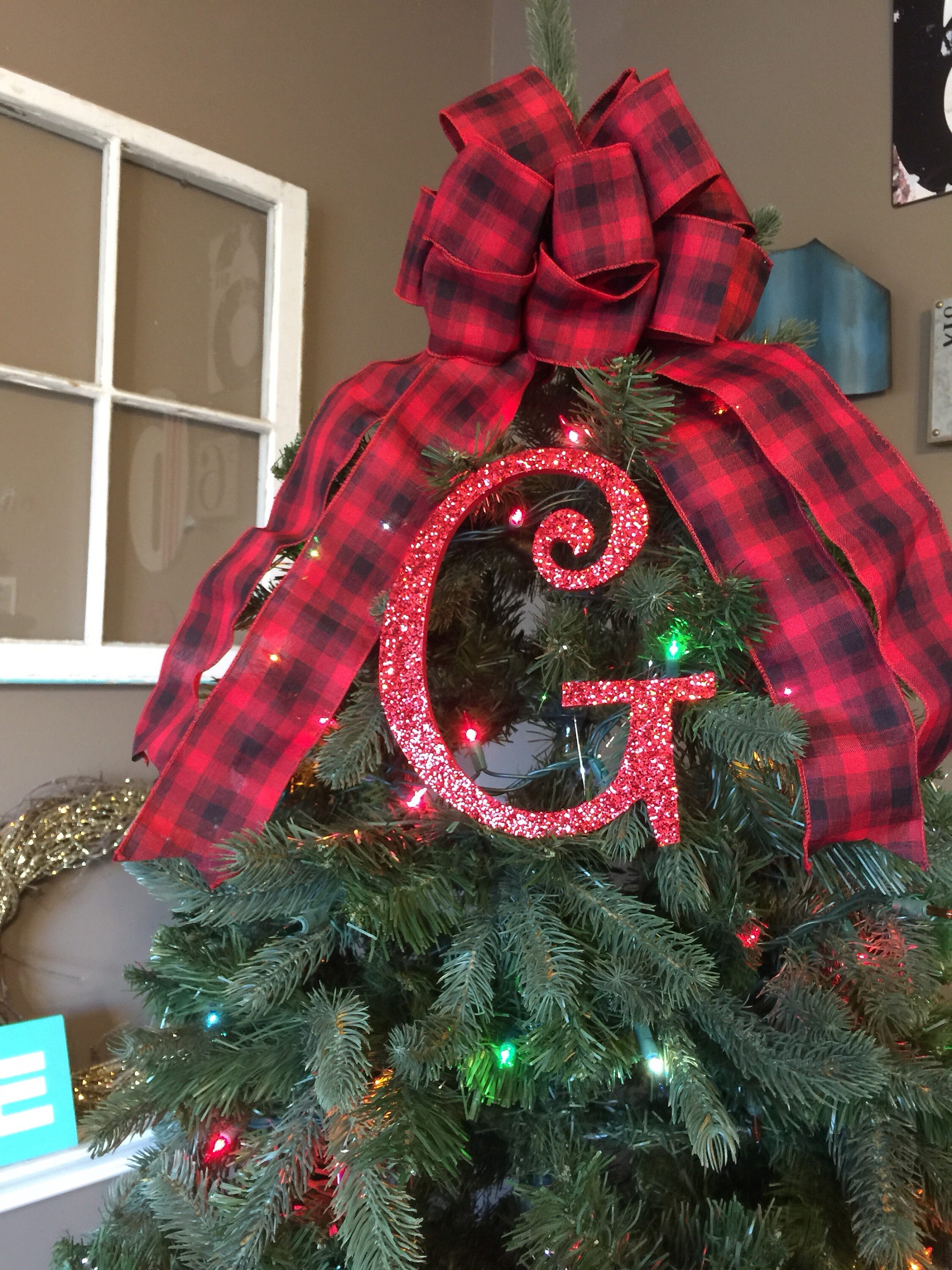 decorative 8 red monogram christmas tree topper letter decorative 8 red monogram christmas tree topper letter