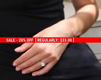 SALE 20% OFF Gold ring, wedding ring, stacking ring, vintage ring, stackble ring, clear crystal ring, stackble gold ring, white