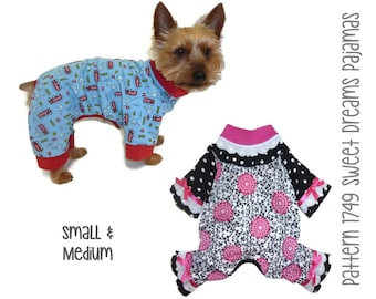 Sweet Dreams Dog Pajama Pattern 1749 * Small & Medium * Dog Clothes Sewing Pattern * Dog Onesie Pattern * Dog PJs * Dog Attire * Pet Clothes