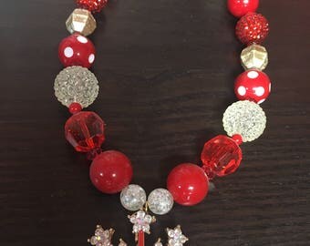 Red Princess Crown Bubblegum Necklace