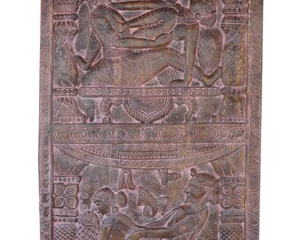 Vintage Luxe Carved Panel Kamasutra Door Panel , Wall Hanging, Love Passion Design Crush eXOTIC Boho Decor