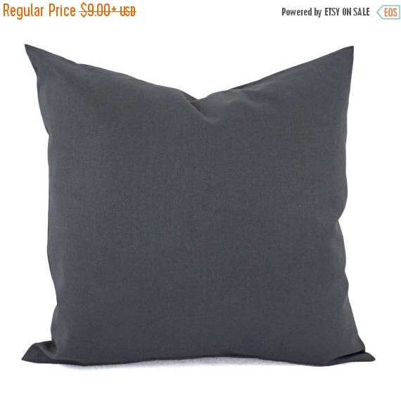 15 OFF SALE Dark Grey Decorative Pillow Cover Grey Pillow