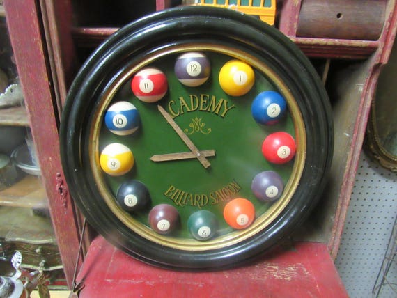 Billiard Ball Clock Academy Billiard Saloon