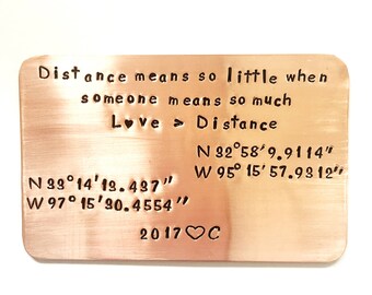 Personalized Copper Wallet Insert Card, Anniversary Gift, Custom Gift For Him, Fathers Day Gift, Customizable