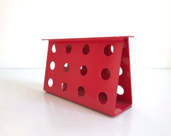 vintage red files holder desk organizer