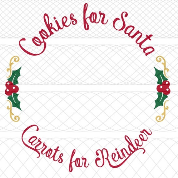 Cookies for Santa Plate Border SVG PNG and STUDIO3 Cut Files