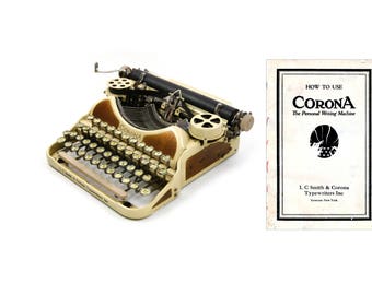 Corona 4 Portable Typewriter Owner's Manual - User's Manual for 1920s Corona Four - Digital Download - Antique Corona 4 Typewriter Manual