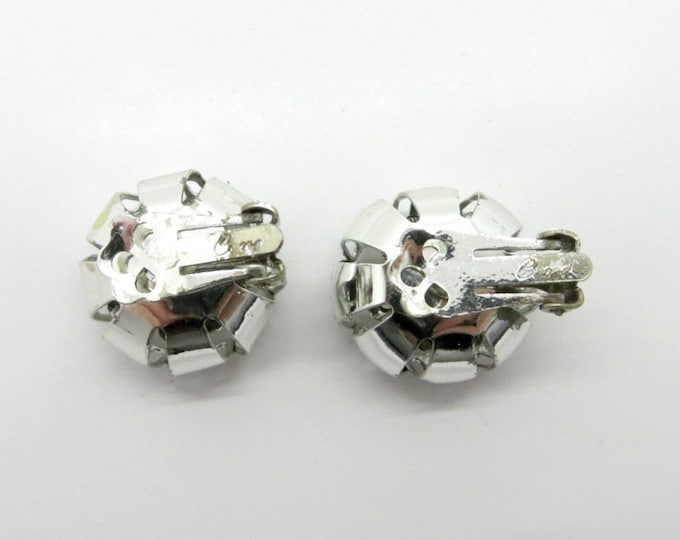 Vintage CORO Silver Tone Earrings, Floral Clip-ons