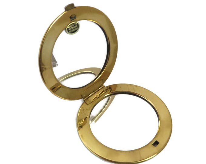 Vintage Compact, West Germany Double Mirror Compact, French Courting Scene Flapjack Compact