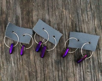 Purple Titanium Hoop Earrings