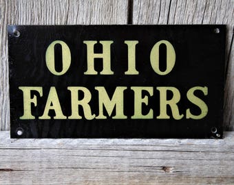 Ohio Farmers Tin Fire Mark Insurance Company Advertising Sign