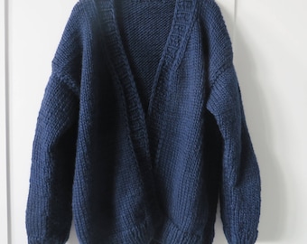 SALE Garter Stitch Cardigan/ Chunky Knit /Cotton Knitwear/