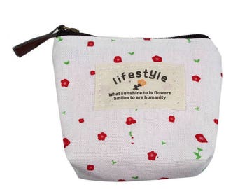 X 1 wallet white floral