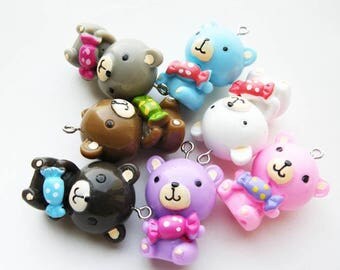 X 1 pink Teddy bear and her sweet purple 33mm