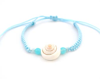 Blue bracelet with seashell, bracelet, Ibiza, beach, sea, shell, jewelry