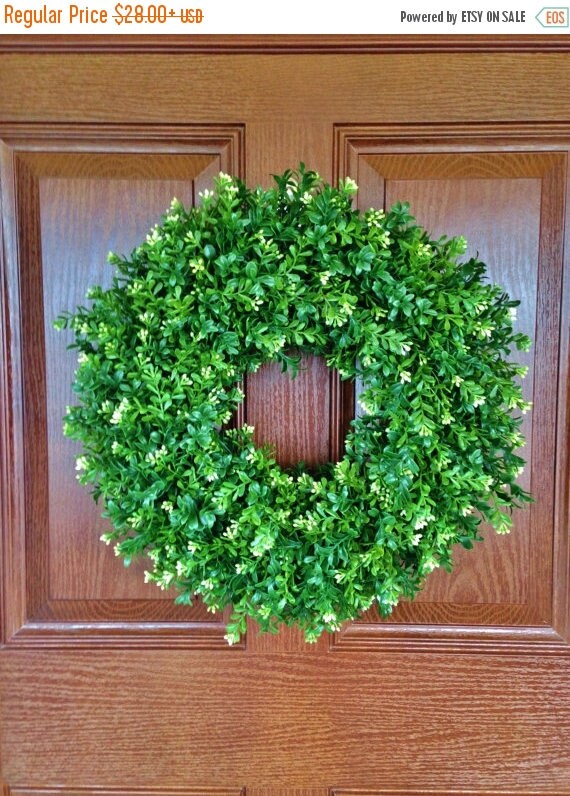 ON SALE Boxwood Wreath Artificial Boxwood Wreath Spring