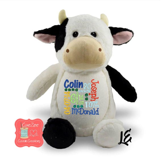 personalized cow stuffed animal