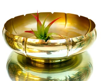 Gorgeous Vintage Brass Console Bowl | Ashtray | Catchall | Fruit Bowl || Regency Centerpiece
