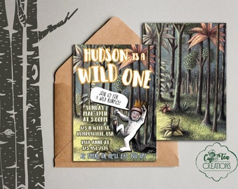 Wild One Invitation, Wild One Birthday Invitation, Where the Wild Things Are Invitation, Where the Wild Things Are Birthday Invitation