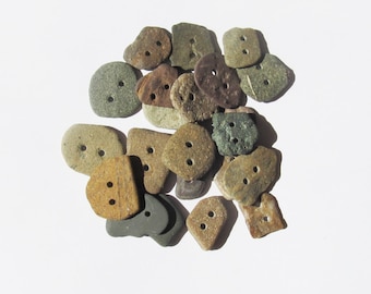 Natural Stone buttons rock buttons set of 22 organic buttons knitting sewing buttons scrapbooking craft buttons ooak unique buttons (SBT-35)