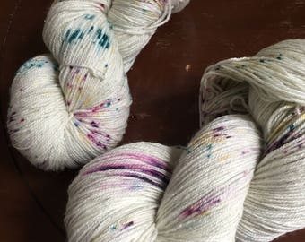 Beg Hand Dyed Yarn Fingering Weight Sparkle Yarn Sock Knitting