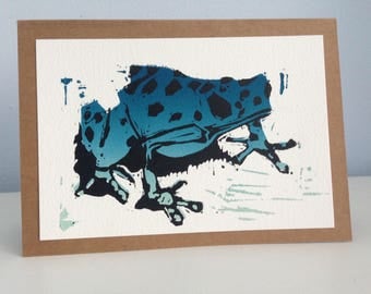 Linocut Poison Dart Frog Card