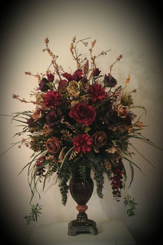 Large Tuscan Floral Arrangement Silk Floral Centerpiece