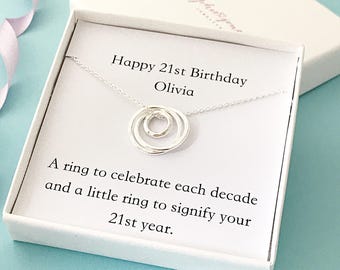 21st Birthday Necklace - 21st birthday gift - 21st birthday jewellery - 21st gift for daughter - 21st gift for friend