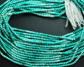 13'' Strand, AAA Quality Shaded Natural Arizona Sleeping Beauty Turquoise Rondelles, 2.60mm