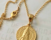 Necklace - Sainte Sarah & Saintes Maries 18K Gold Vermeil - 23mm + 18 inch Gold Vermeil Chain