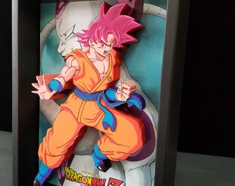 Goku, Dragon Ball Z, Dragon Ball Super, Super Sayian, God mode 3D Art, 3D picture DBZ, DBZ character, Pop up Art, Martial Artist, Child gift