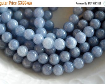 SUPER SALE 6mm, Aquamarine Beads, Light Blue Gemstone Beads, Blue Stone Beads, Hole 1mm, 16 beads, Genuine Aquamarine Quartz Gemstone