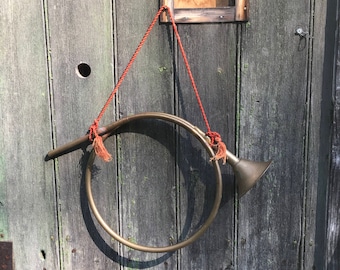 Vintage 1980s brass Hunting Horn for your door decor