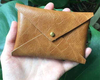 Vegan leather envelope wallet, business card case, card wallet, card holder, envelope clutch