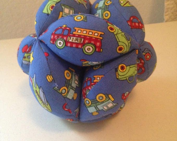 Planes Trains Fire Trucks Baby Clutch Ball Geometric Puzzle Clutch Ball. Sensory Learning Toy. Soft and Safe for indoor Kid's and Baby Play