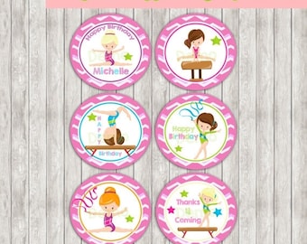 50% Off Cupcake Toppers - Tags Gymnastic, Cupcake Toppers, Gymnastic Cake Toppers, Gymnastic Tags Birthday Printables, Gymnastic party print