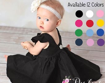 SALE Little Black Dress | Girls Black Dress | Baby Black Dress | Breakfast at Tiffany | Audrey Hepburn | Classic Black Dress |Toddler Black