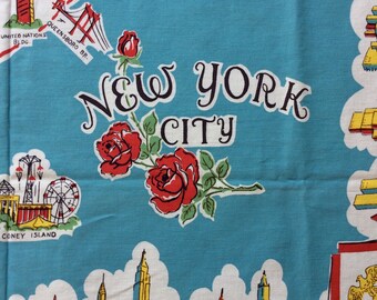 Vintage New York City souvenir tablecloth