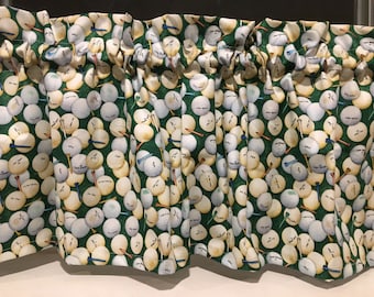 Golf Balls & Tees Valance Curtain 42" W x 13" L